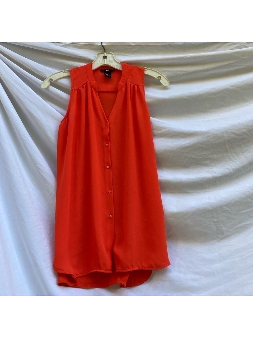 H & M Red Sleeveless Blouse, Size XS